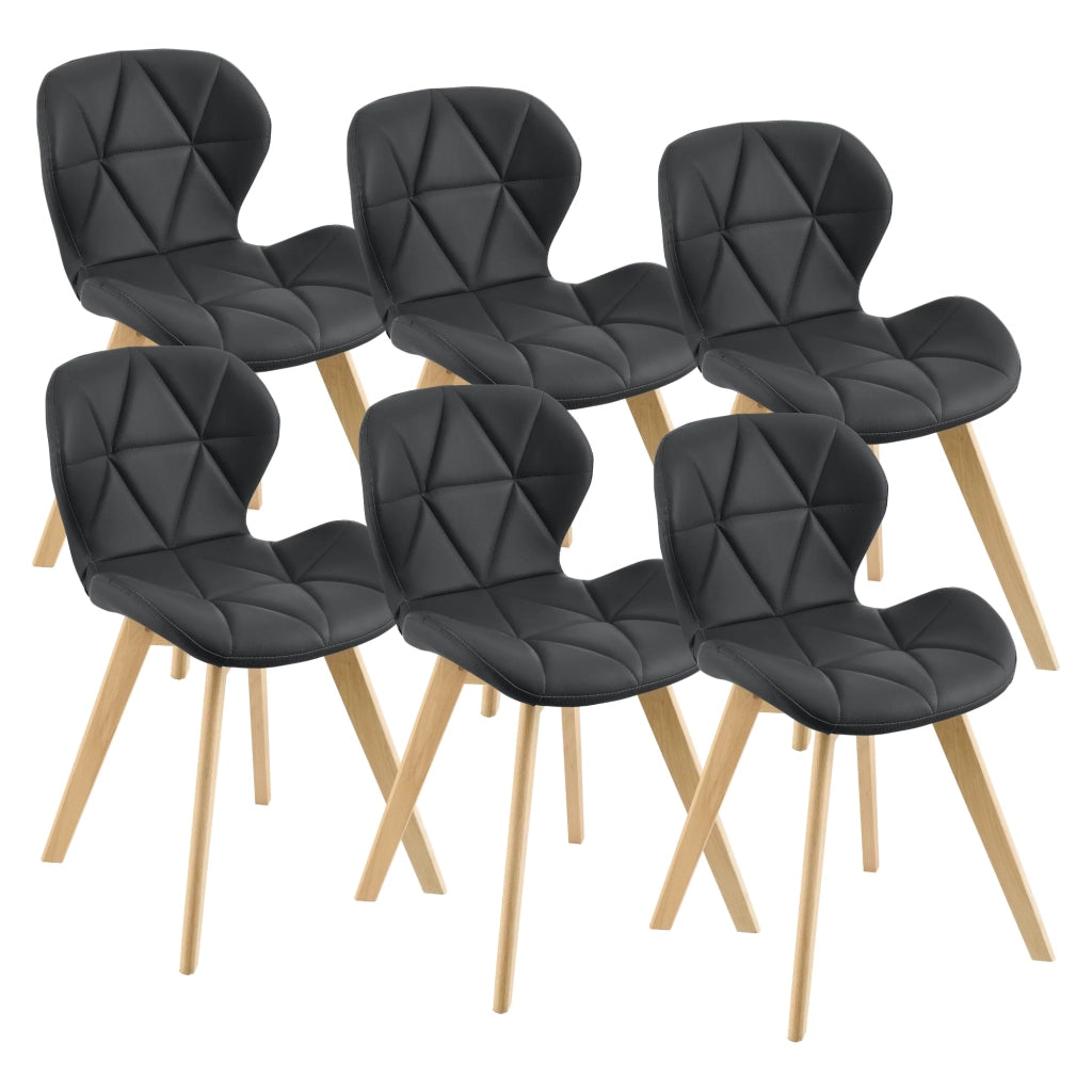 Set di 6 sedie da pranzo in similpelle 81 x 57 x 49 cm nero 03_0006793