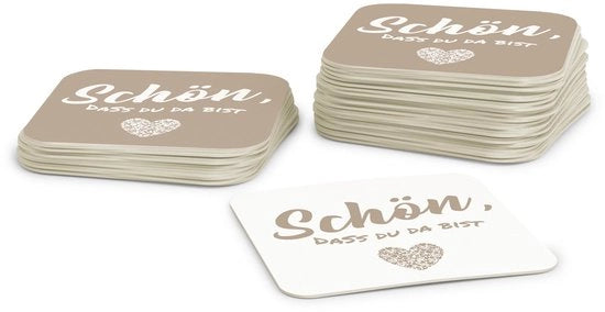 Decorazione di carta di cartone per birra | Decorazione di tavolo quadrata beige (50 pezzi) Decorazione realizzata con carta di cartone ecologica (9,3 cm x 9,3 cm)