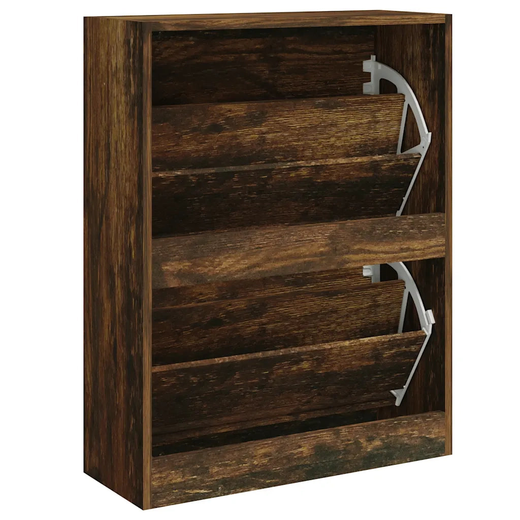 Scarpiera Rovere Fumo 63x24x81 cm in Legno Multistrato cod mxl 46799