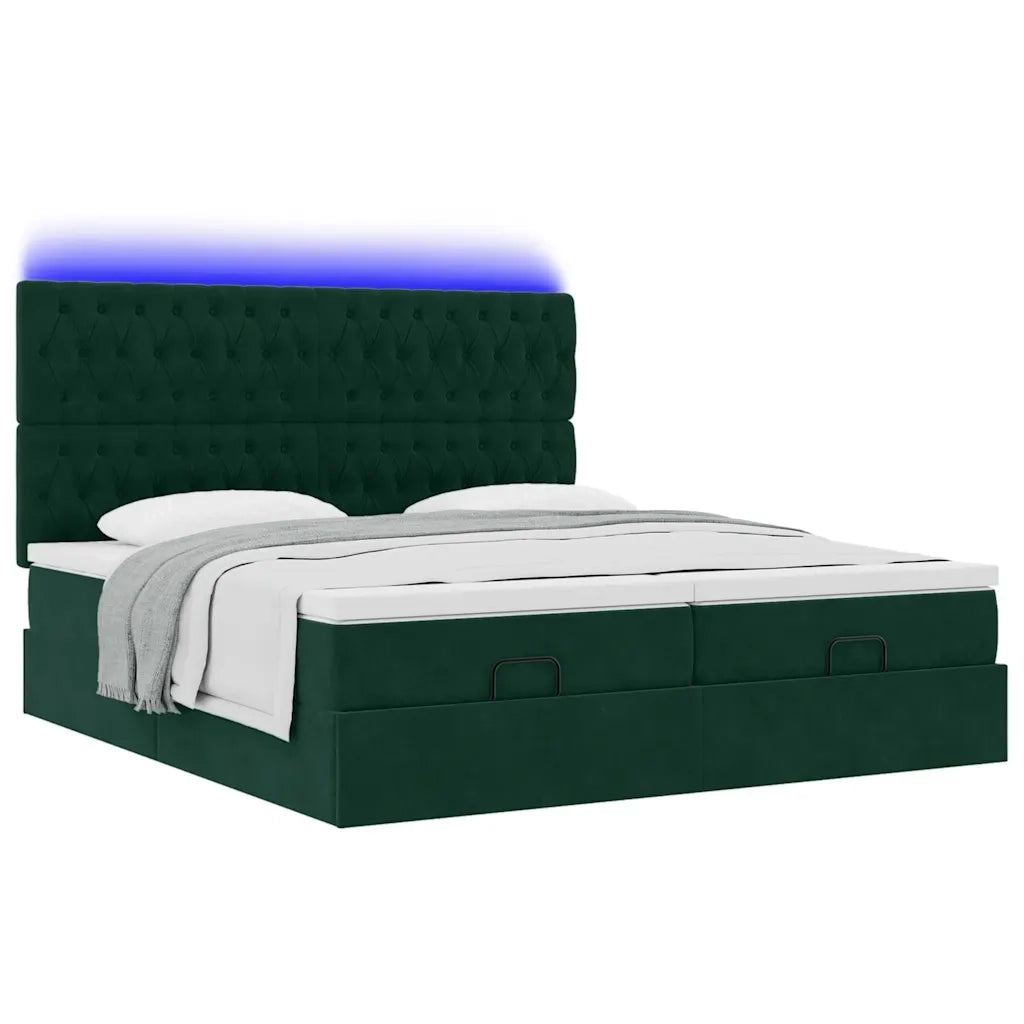Struttura Letto Pouf con Materassi 160x200 cm Velluto 3314636