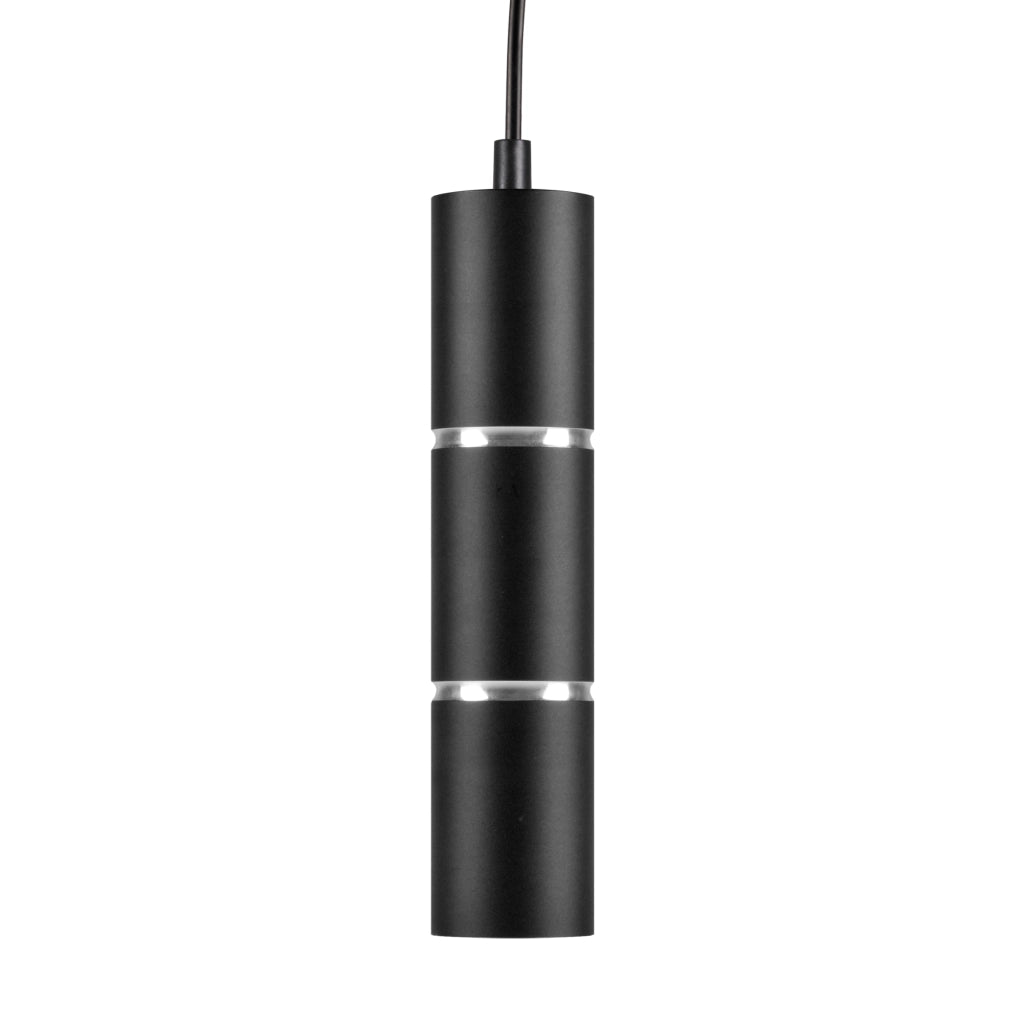 Lampada a sospensione tubolare nera GU10 Polux Bamboo