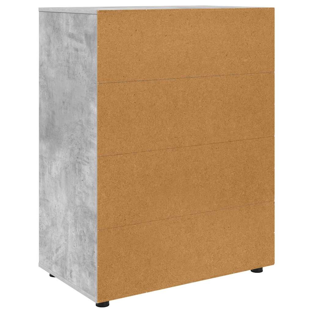 Set di 2 pratici mobili contenitori rettangolari 80 x 48 x 105 cm in legno ingegnerizzato grigio cemento 02_0056179