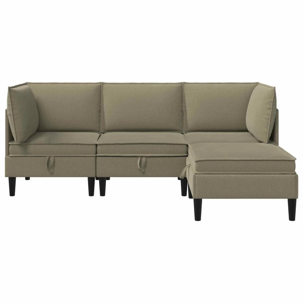 Set di mobili per il soggiorno 4 pcs Cachi Tessuto