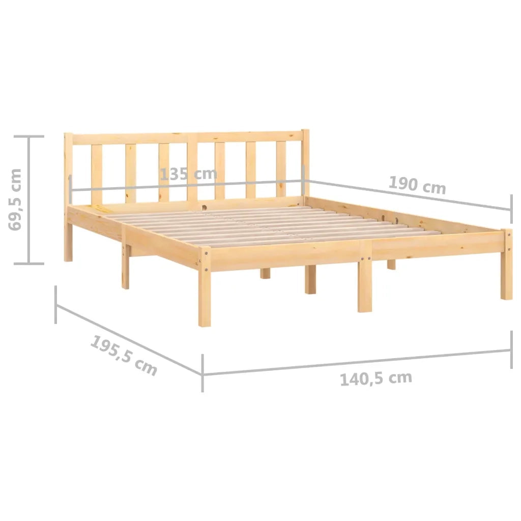 Giroletto-Struttura Letto in Legno Massello 135x190 cm Small Double 519112