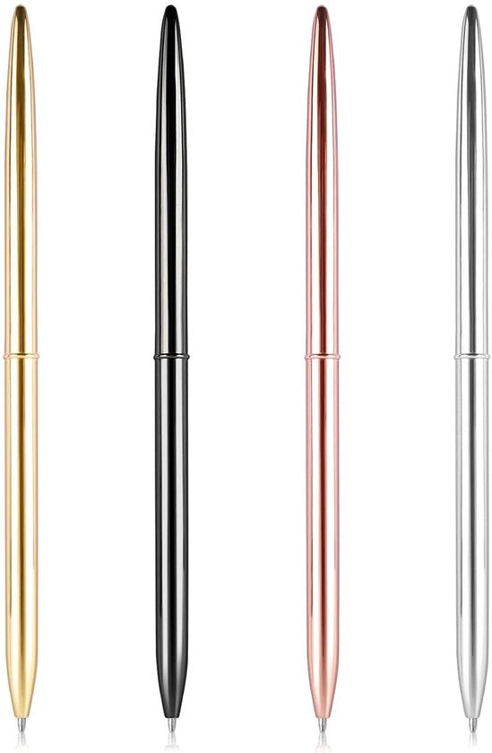 Penna Slanciata Disegno - Pennarecchiabimbi - 4 Pezzi - Leggera - Materiale Metallico - Finitura di Alta Qualità - Penna