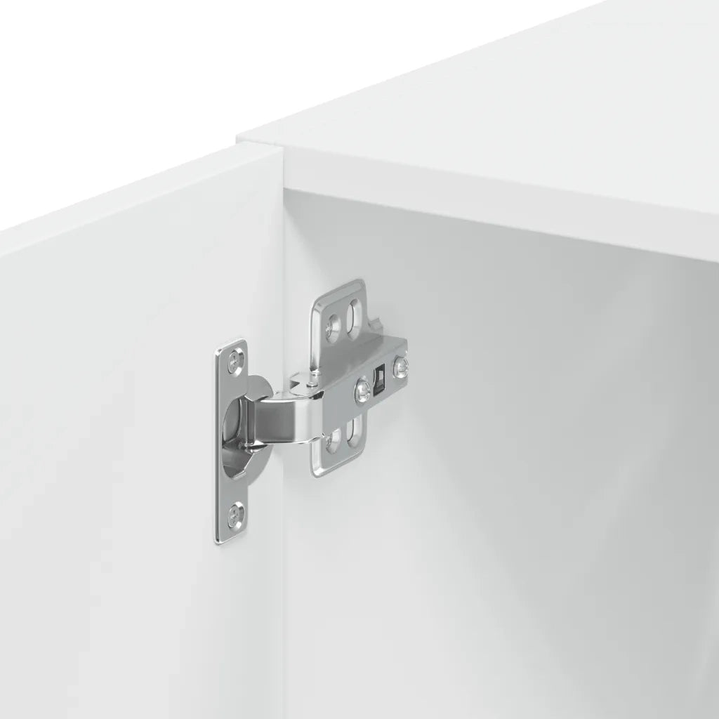 Mobile contenitore sottile 30 x 42,5 x 225 cm grande capacità organizzazione moderna legno composito bianco 02_0055546