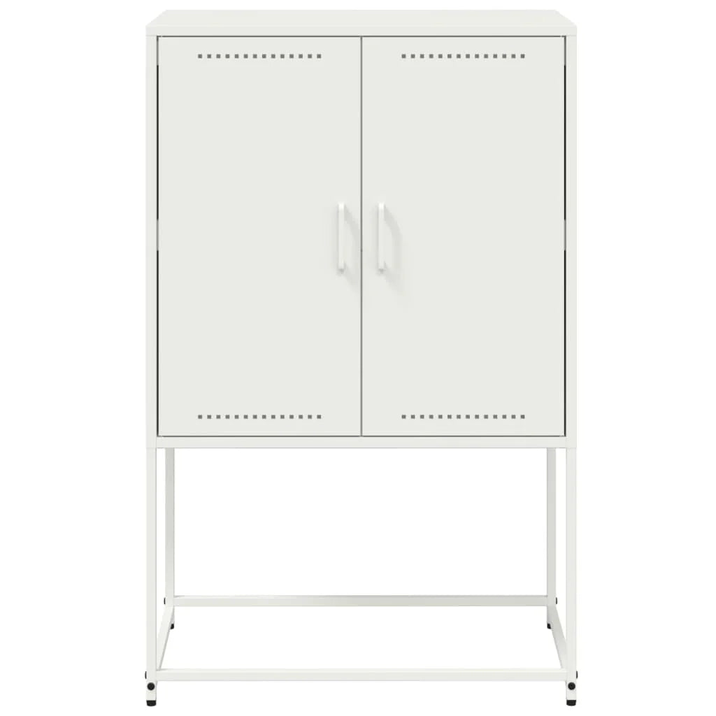 Buffet credenza cassettiera mobiletto mobile contenitore organizer cucina soggiorno salotto alto 68,5 x 38,5 x 107 cm acciaio bianco 02_0032481