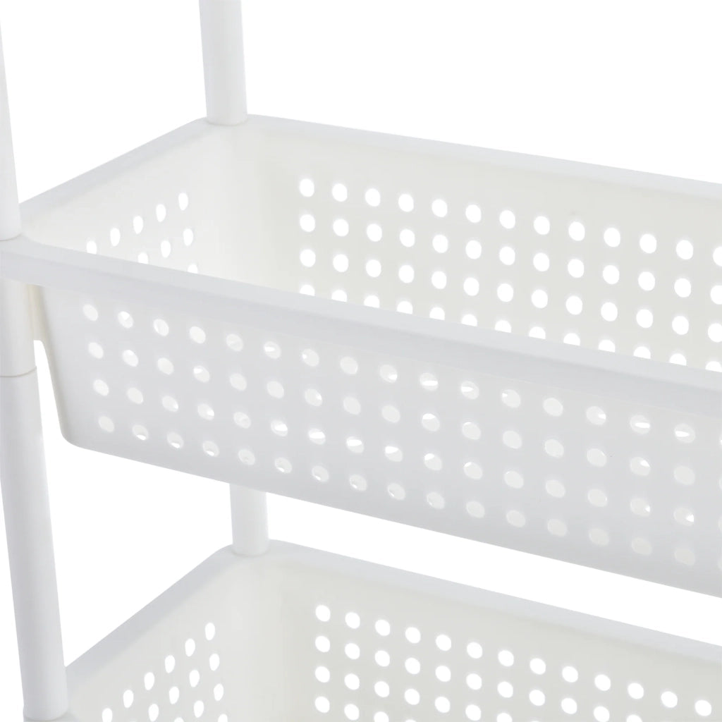 Carrello portaoggetti su ruote torre portaoggetti con carrello 100 cm bianco 03_0002849