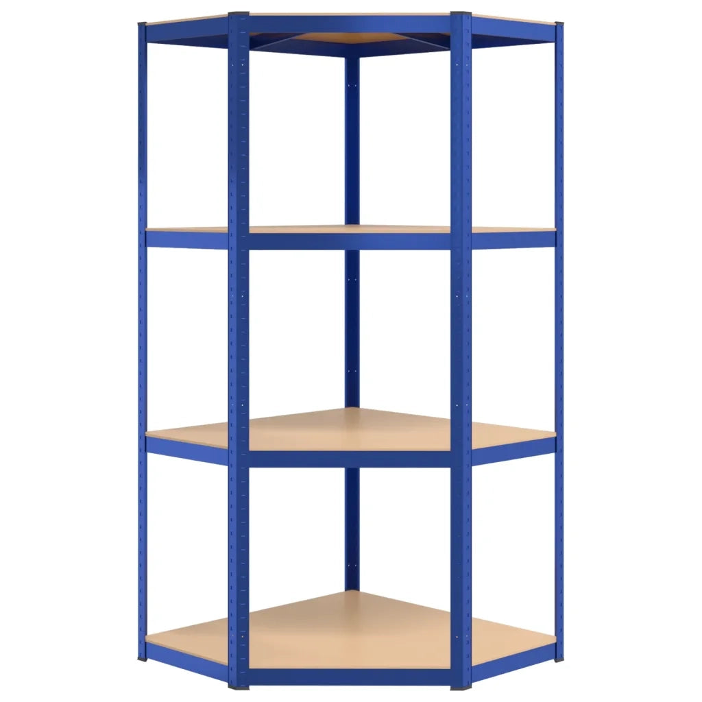 Scaffali a 4 Ripiani 3 pz Blu in Acciaio e Legno Multistrato 3154148