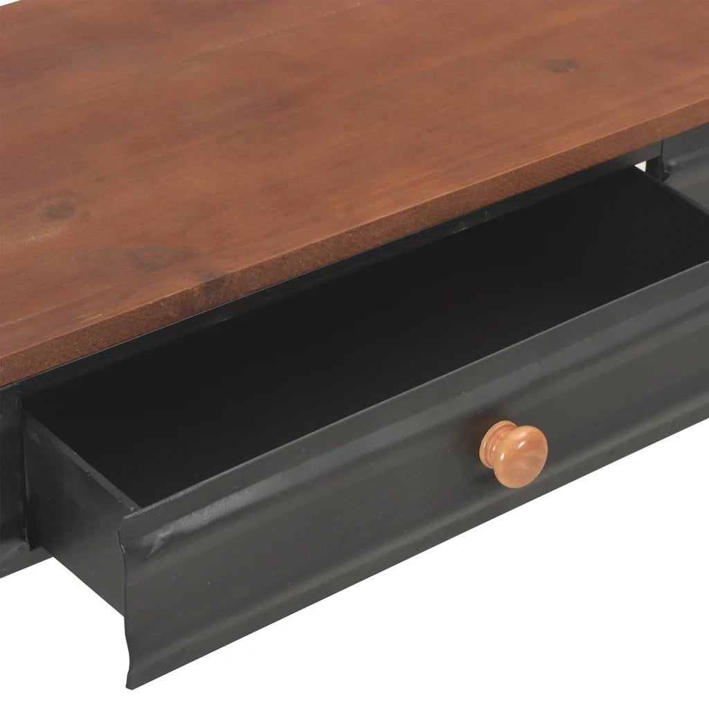 Tavolo Consolle 2 Cassetti 120x30x75 cm in Massello di Abete cod mxl 60851