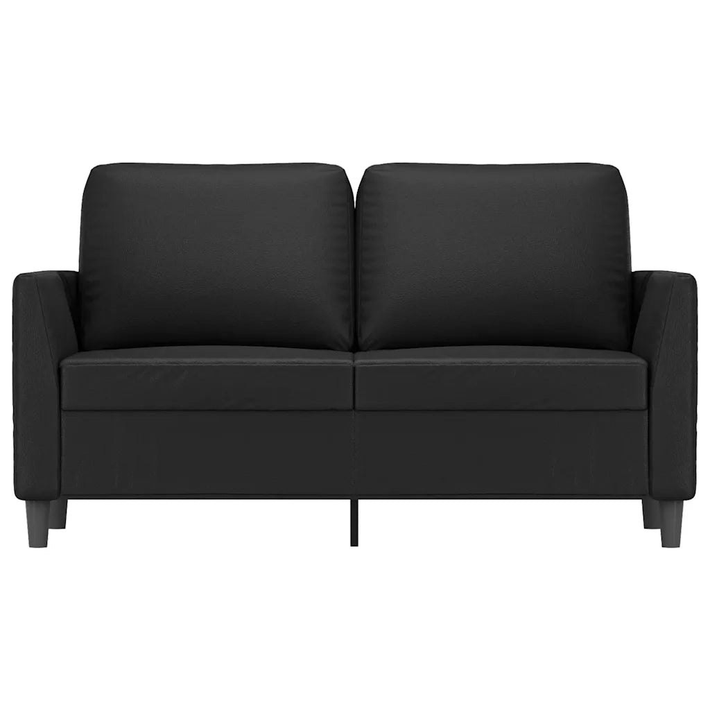 Divano a 2 Posti Nero 120 cm in Similpelle