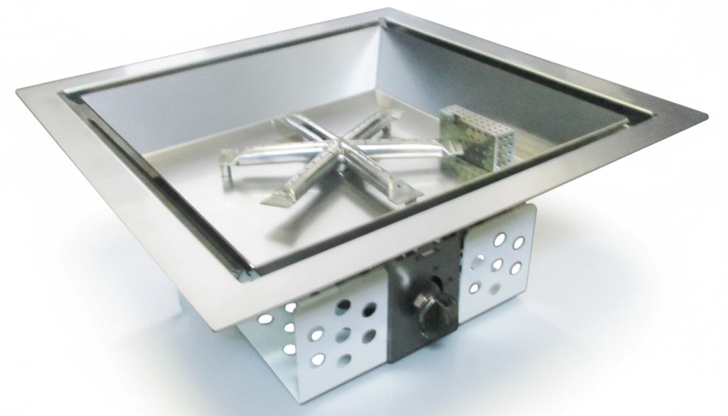 Bruciatore a Gas GPL da Incasso Effetto Camino 46x46x20 cm 9,7 kW in Acciaio Italkero Square