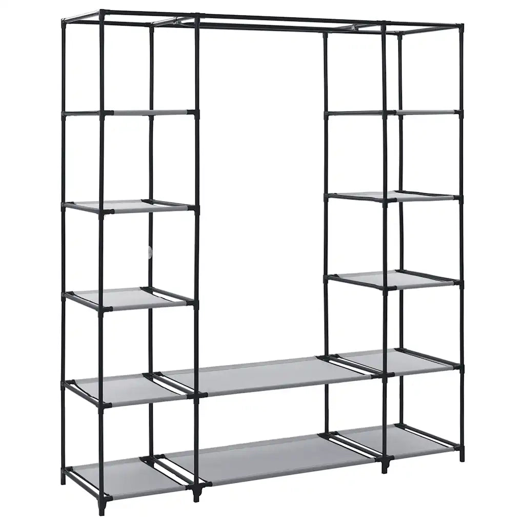 Armadio con Scomparti e Aste Grigio 150x45x176 cm in Tessuto CFW5972126