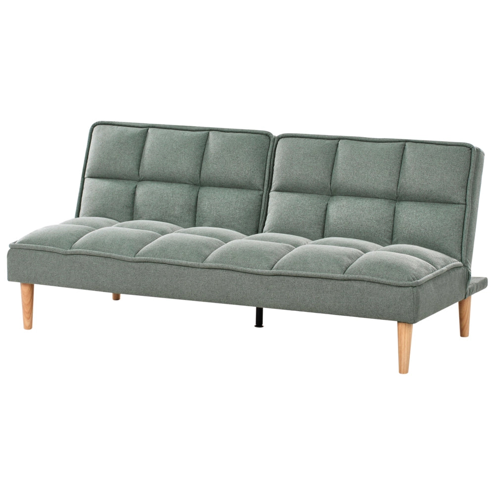 Divano letto Verde chiaro Easy Clean Tessuto 3 posti reclinabile Schienale trapuntato Divano letto semplice Click-Clack