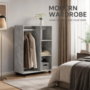 Wardrobe Concrete Grey 80x40x110 Cm Wood-based Material