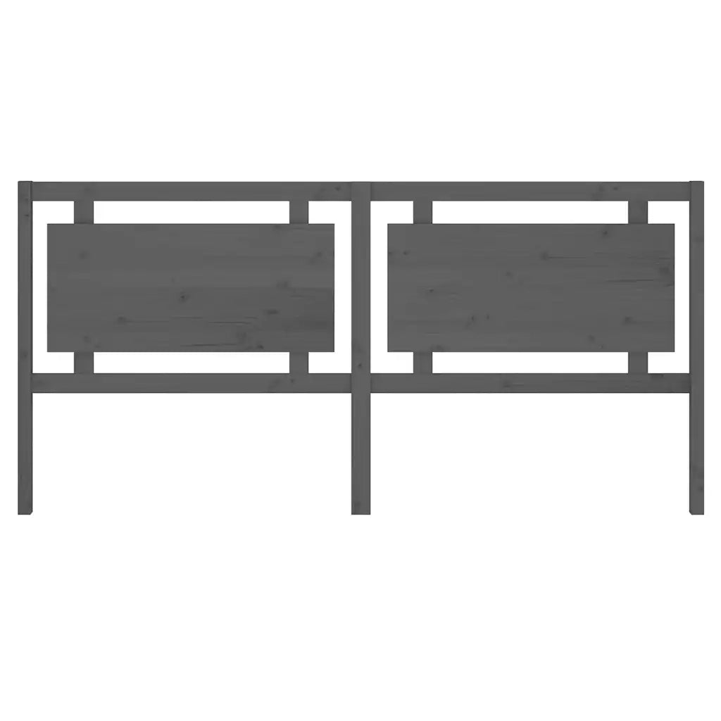 Testiera per Letto Grigia 205,5x4x100 cm Legno Massello di Pino 817962