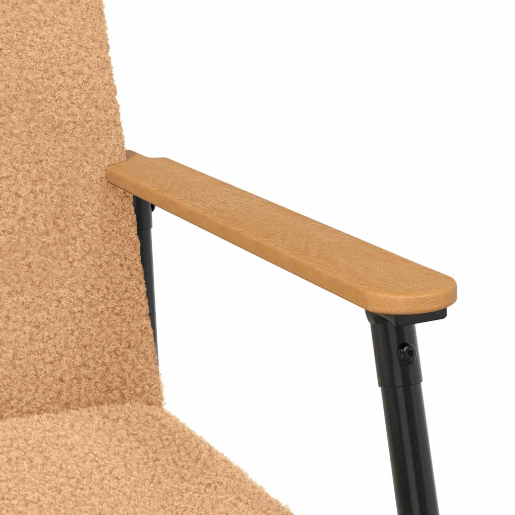 Poltrona | Sedia Relax Beige Tessuto simile alla lana ricci