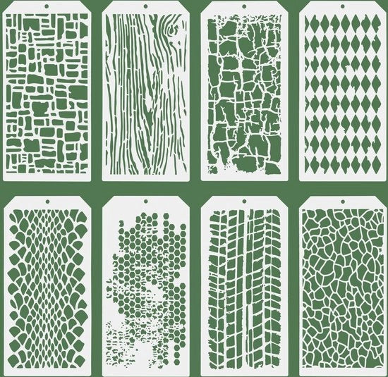 8 stencil per ruolo con testo a forma di leopardo - modello naturale per pittura - decorazione per parete DIY arte