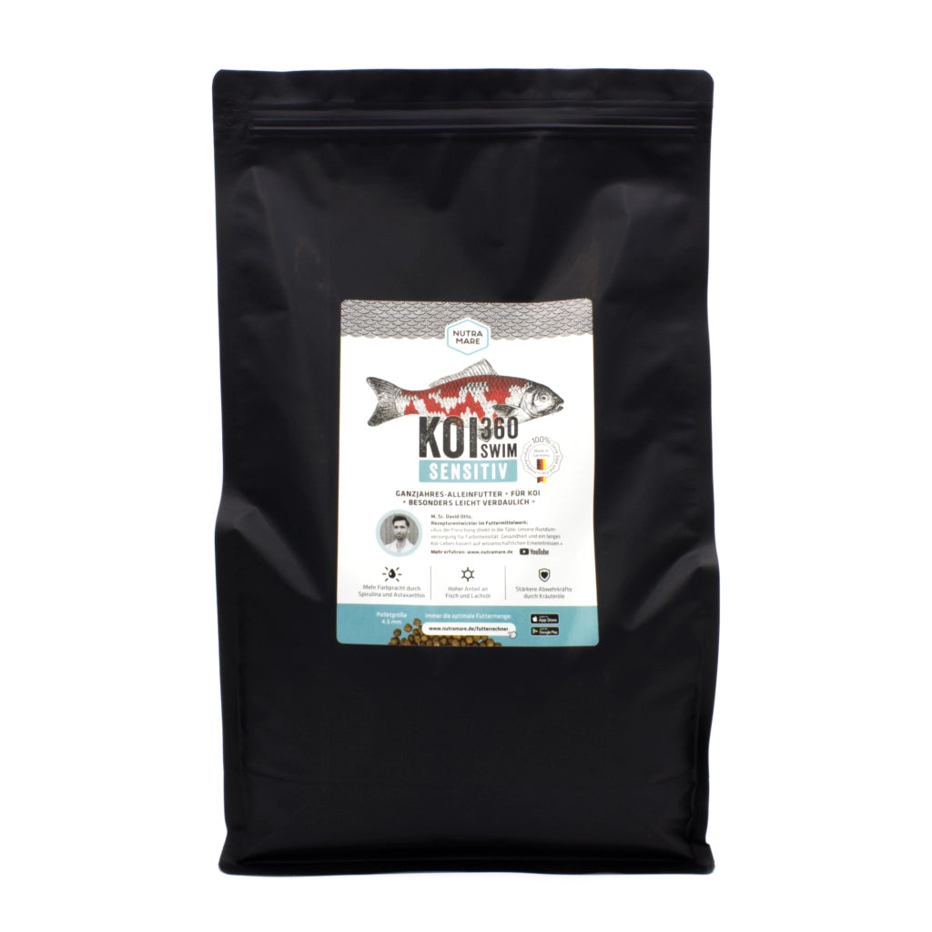 Nutramare Koi360 Sensitiv Swim Ø4,5mm 4,5kg - pellet galleggianti per carpe in condizioni delicate