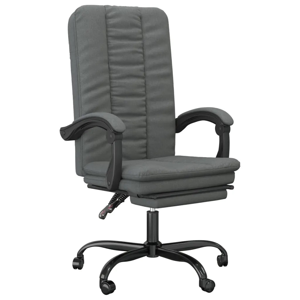 Sedia da Ufficio Reclinabile Grigio Scuro in Tessuto 349716