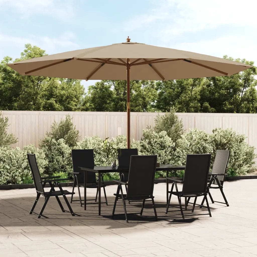 Ombrellone da Giardino con Palo in Legno Tortora 400x273 cm 363178
