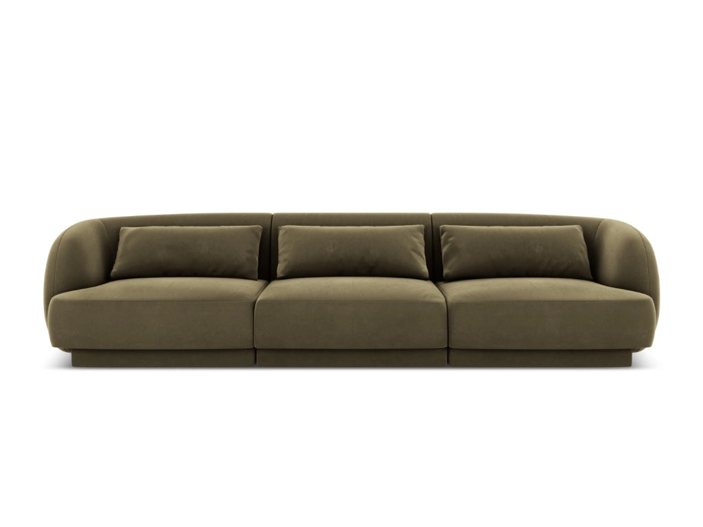Cosmopolitan Design - Divano "Tulum" 3 posti in velluto verde 