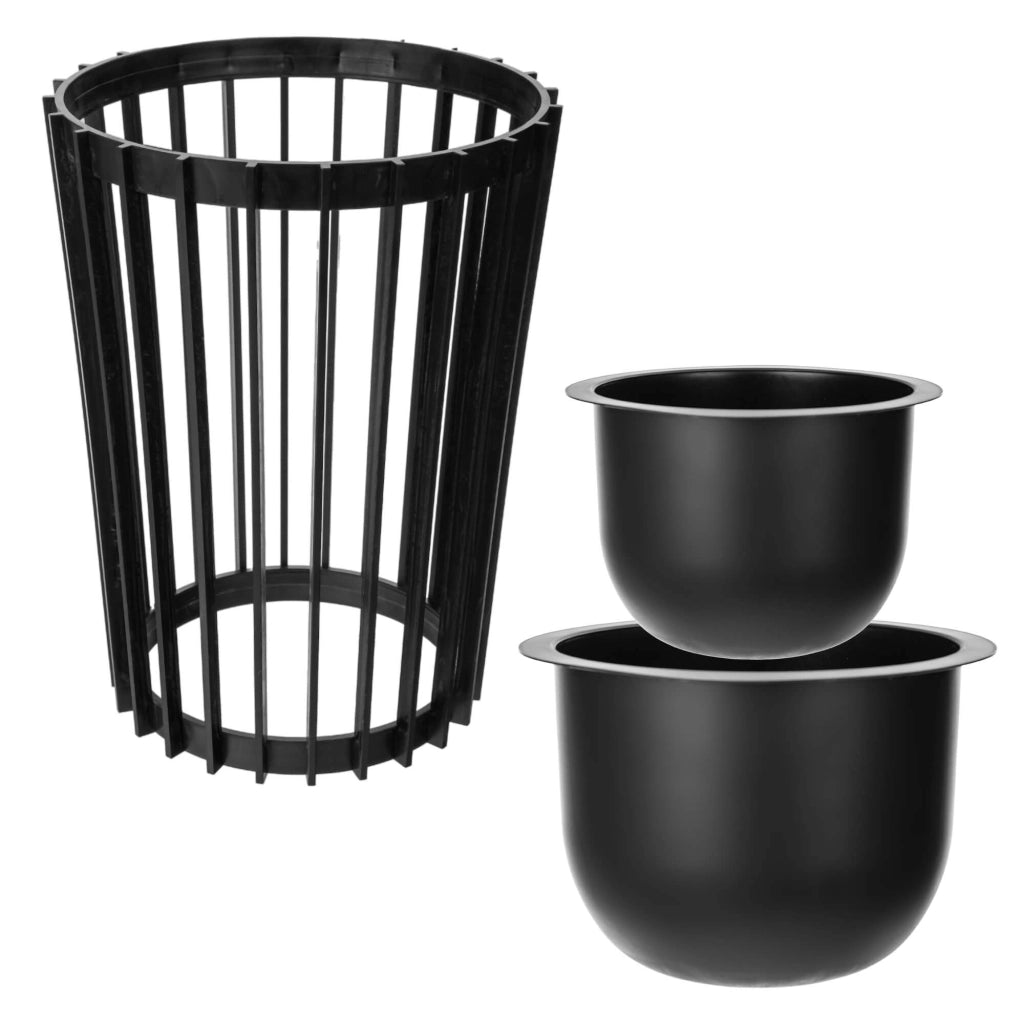 Supporto per fiori bifacciale KADAX Loft, nero, 53,5 cm + 2 inserti