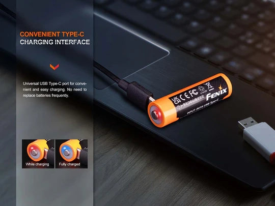 BATTERIA ricaricabile Li-ion FENIX 14500 1,5V 2200 mAh