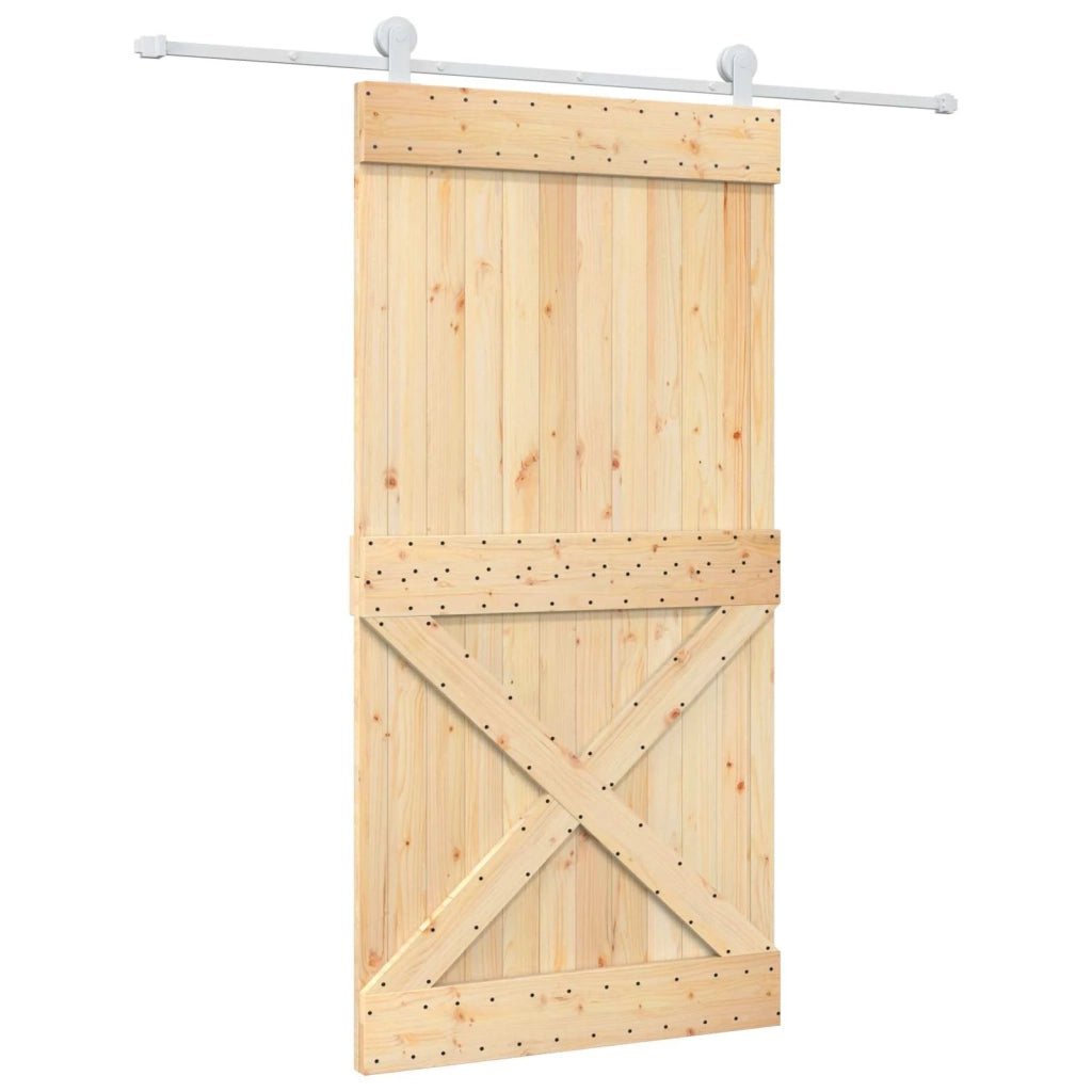 Porta scorrevole Naturale e Bianco 100 x 210 cm 3445043