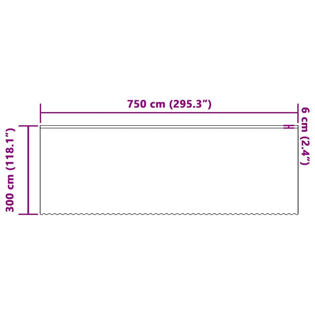 vidaXL Tende con tende Bianco 750 x 300 cm Poliestere