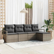Set di divani con cuscino 5 pcs Grigio polyrattan 3355008