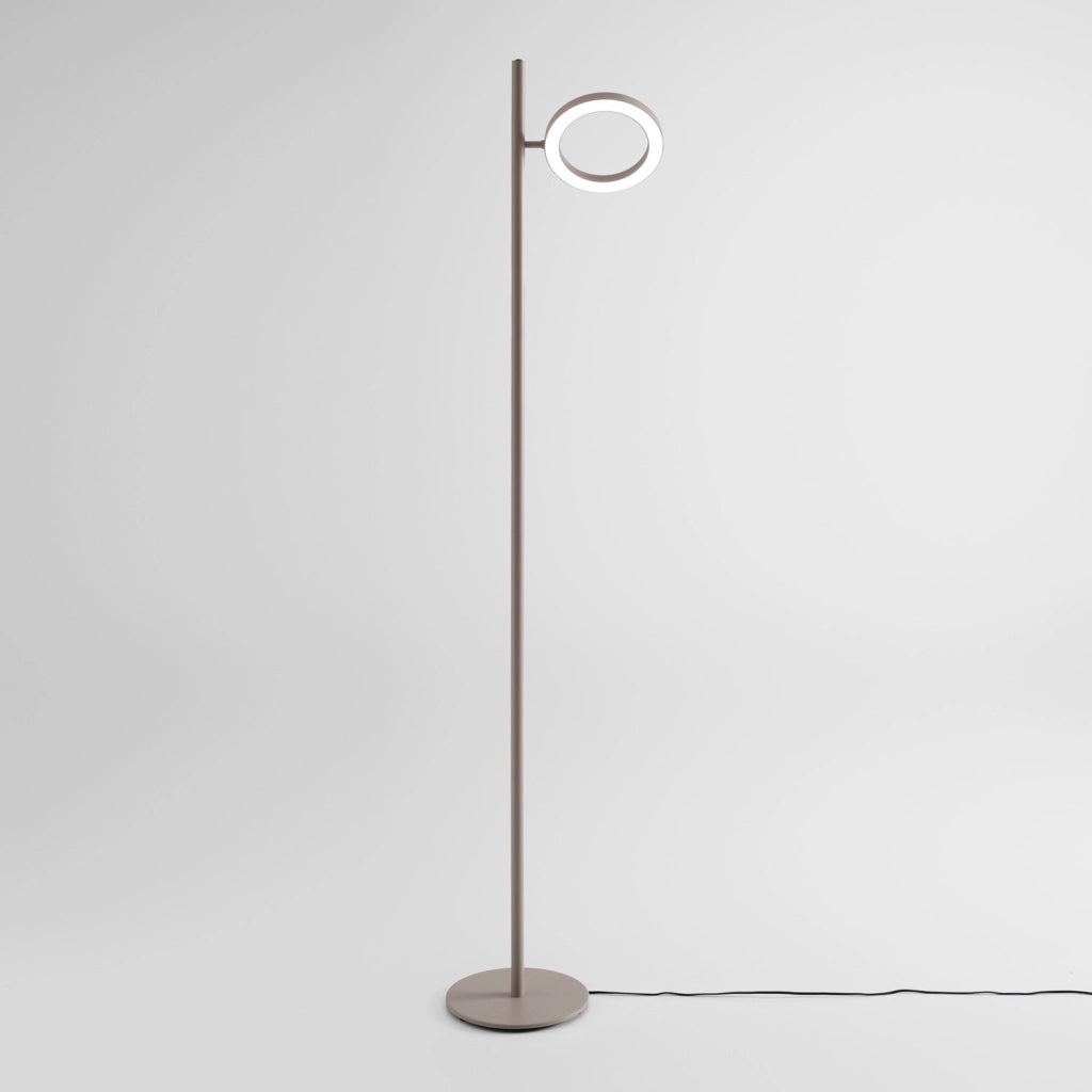 Lampada da terra GPIT31 in alluminio finitura tortora, 25W LED integrato 3000K, 1391lm, dimmerabile, fascio orientabile 120° - Gea Luce