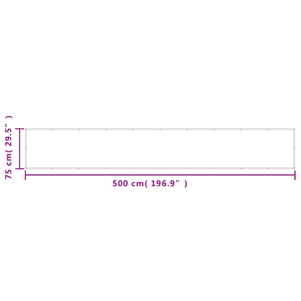 Schermo da balcone | Paravento Balcone Grigio chiaro 75x500cm 100% Poliestere Oxford