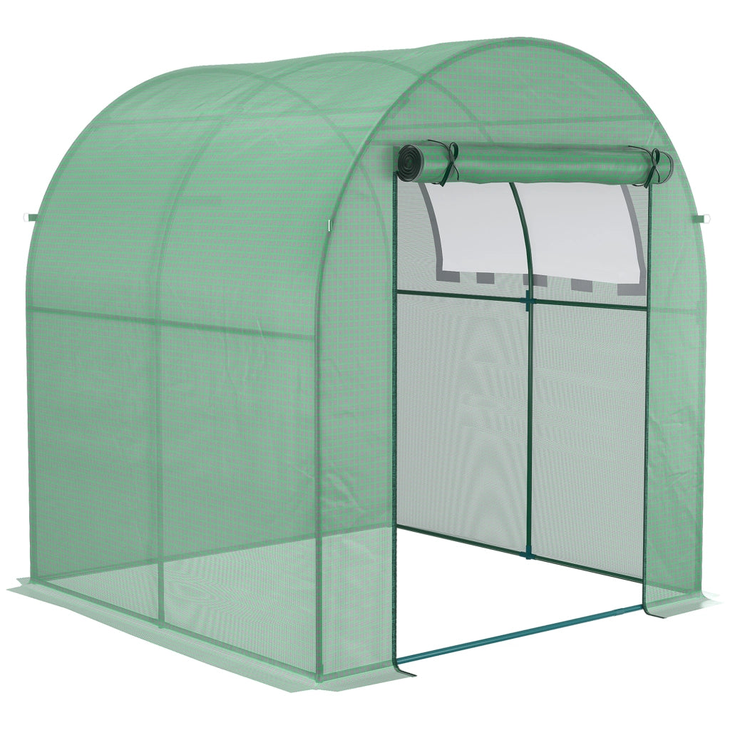 SERRA Aperta 180x180x200 cm in Acciaio Verde con Porta Avvolgibile