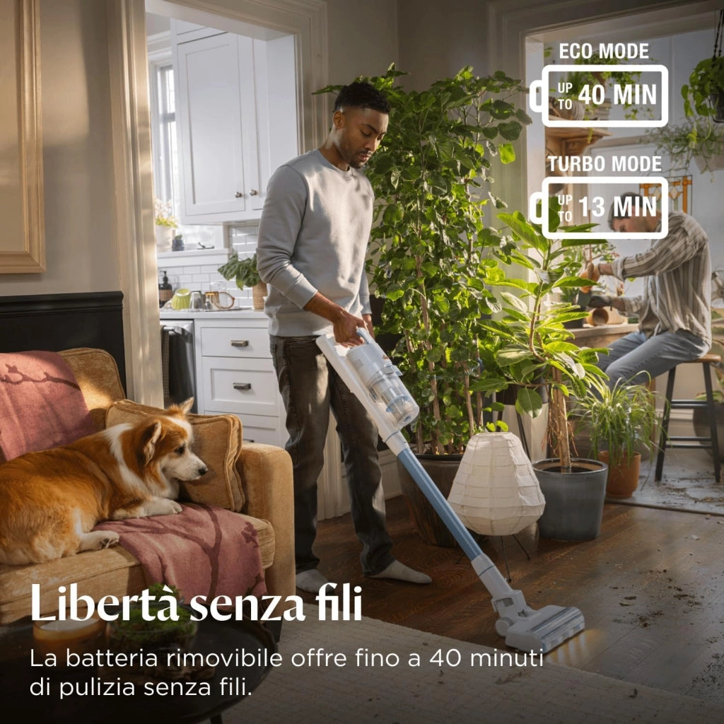 Bissell PowerClean, aspirapolvere, motore da 200 W, luci a LED, spazzola a rullo anti-groviglio, aspirapolvere 3 in 1, design autoportante, filtro HEPA, batteria rimovibile da 2000 mAh, 40 min, 4261N