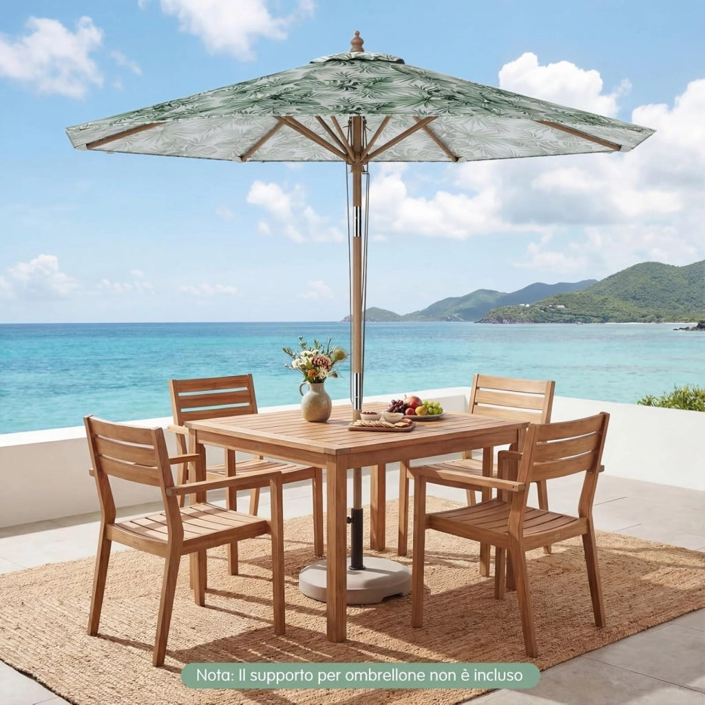 Ombrellone da Giardino 270 cm, con Insclinazione Regolabile, con Tettuccio di Ventilazione e 8 Stecche, Protezione Solare, Ombrellone da Spiaggia per Cortile e Balcone