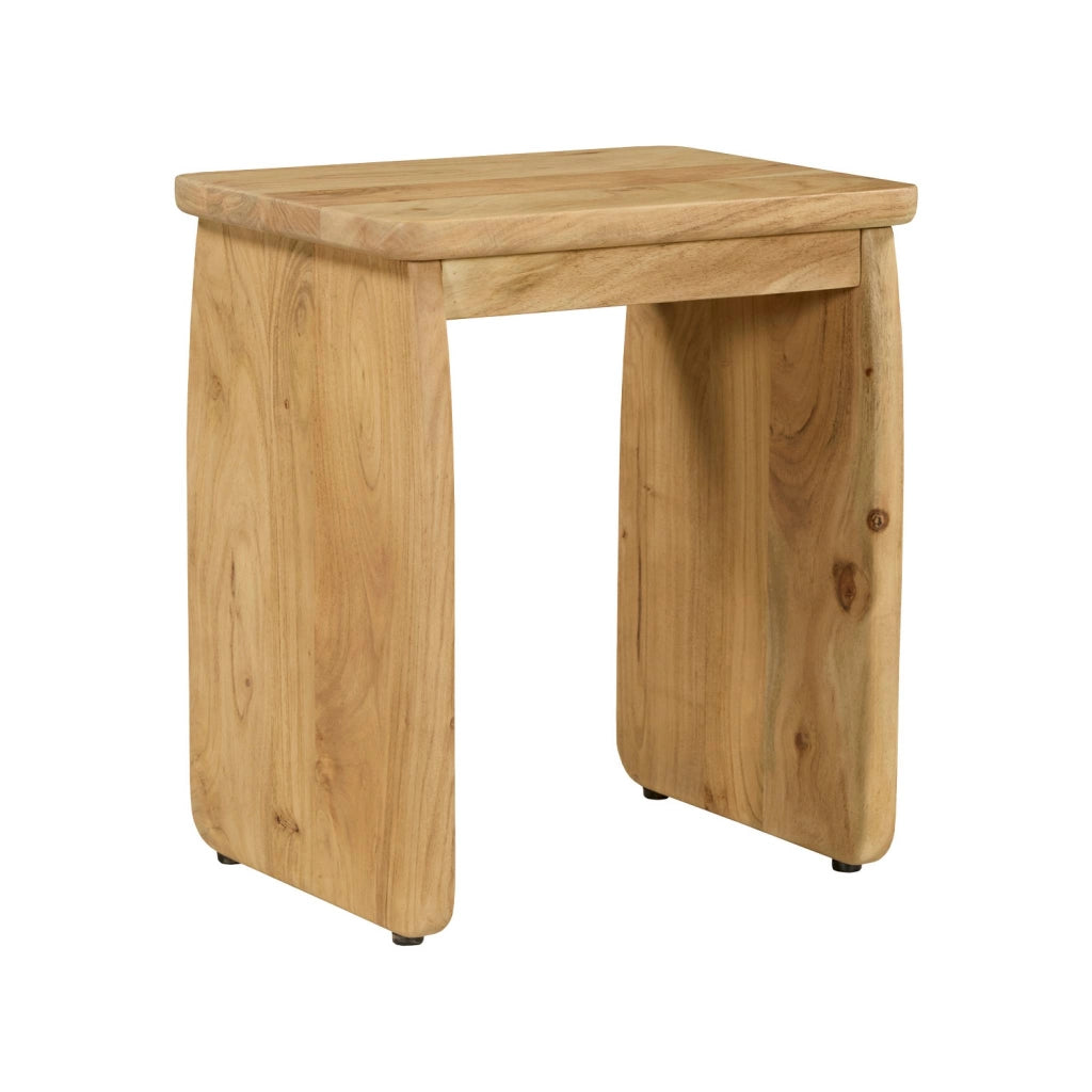 Set di 2 comodini esotici in legno di acacia, marrone naturale