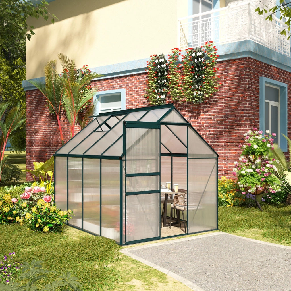 Serra da Giardino in Policarbonato, Metallo e Alluminio, Anti-UV e Antivento, 190x253x199cm, Verde