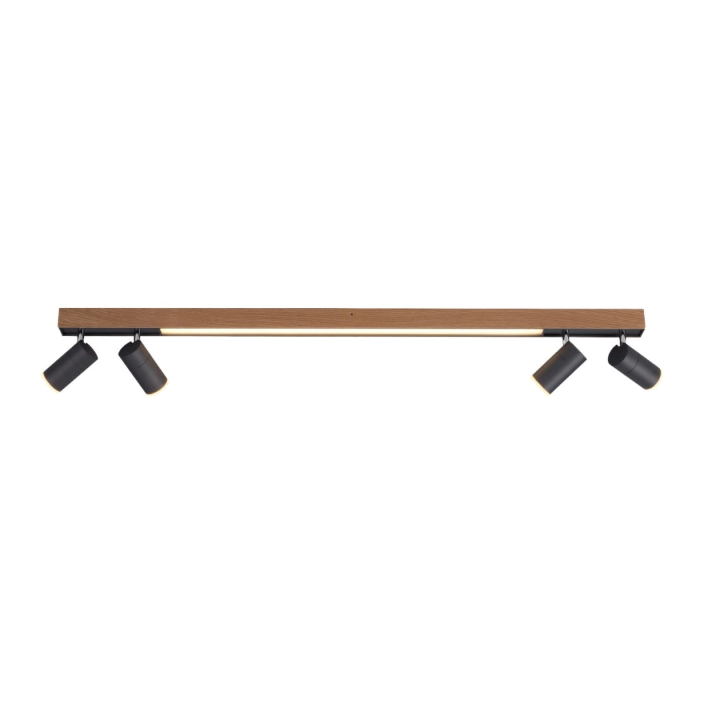 Plafoniera barra legno/nero 5 spot LED 25W Paul Neuhaus
