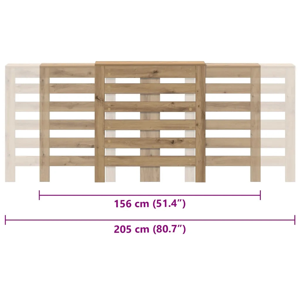 Copertura Termosifone Rovere Artigianale 205x21,5x83,5 cm Legno