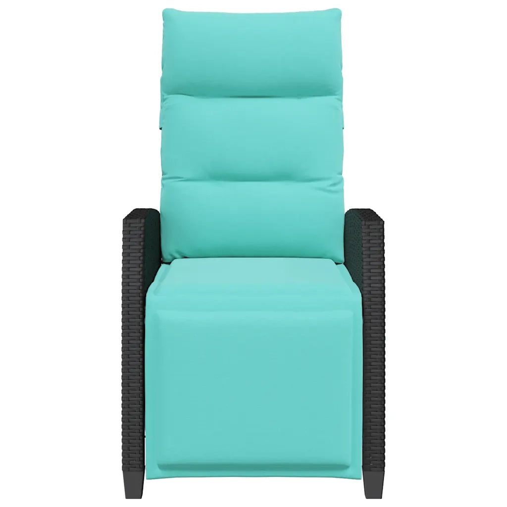 Sedia Reclinabile da Giardino con Tavolino Nera Polyrattan 4108279