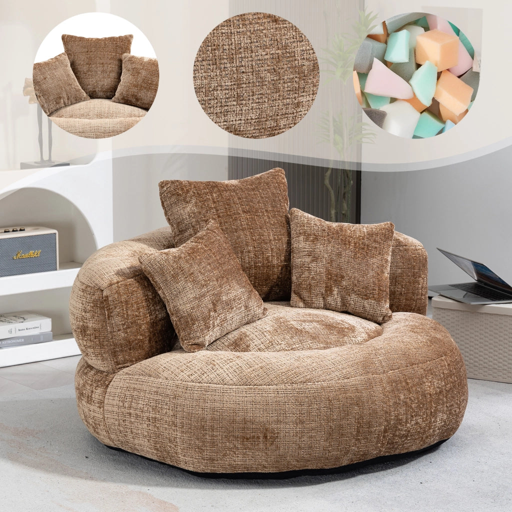 POLTRONA Sacco in ciniglia 108x108x52 cm Coffee