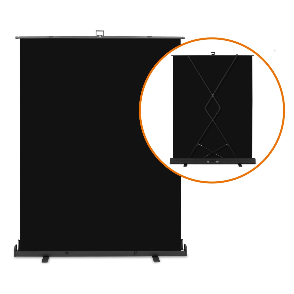 Fondale fotografico a rullo nero 165 x 220 cm, sfondo avvolgibile con supporto, sistema per studi fotografici, pannello ingualcibile ideale per fotografia low-key