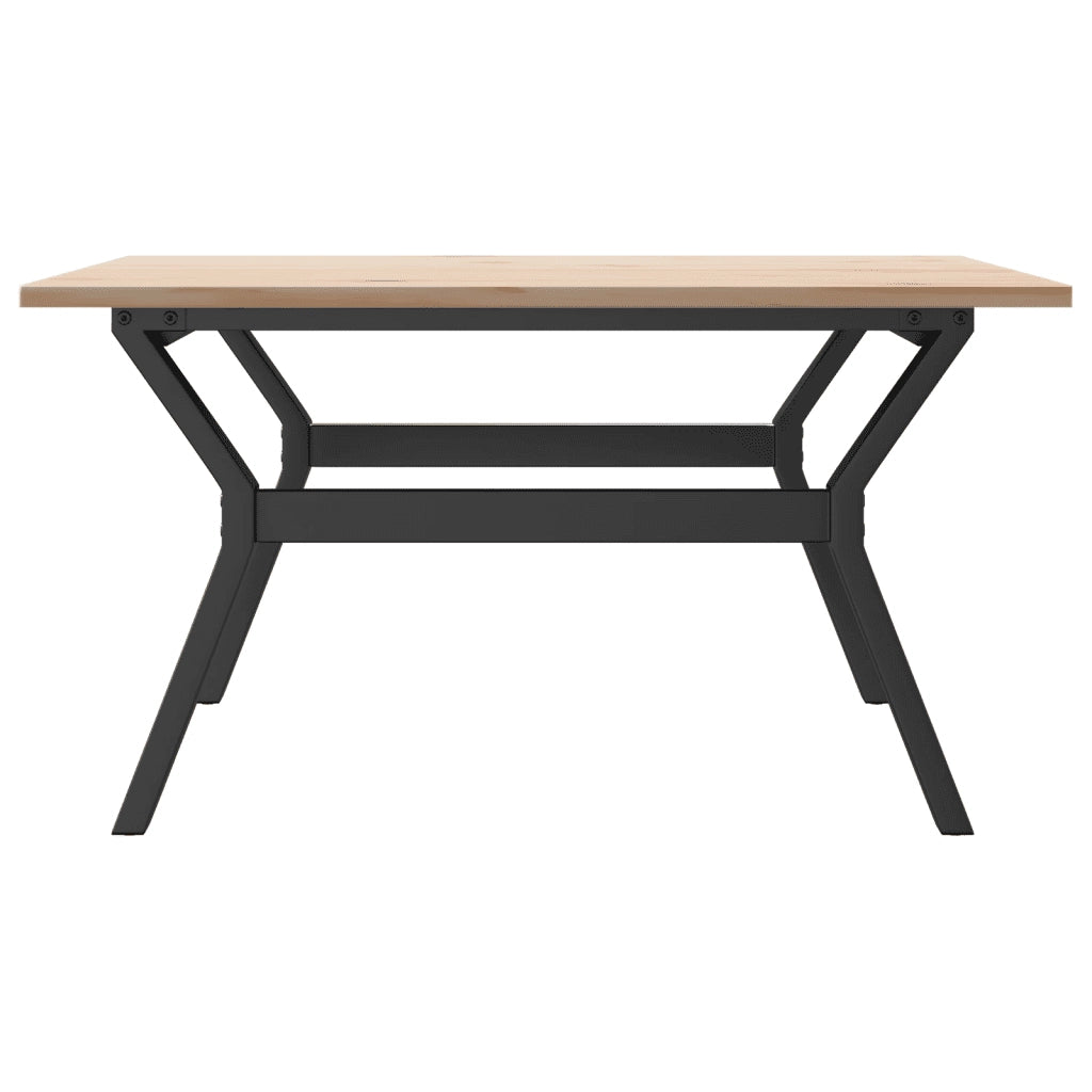 Tavolino da Salotto Telaio a Y 80x80x45 cm Legno Pino e Acciaio 3282707