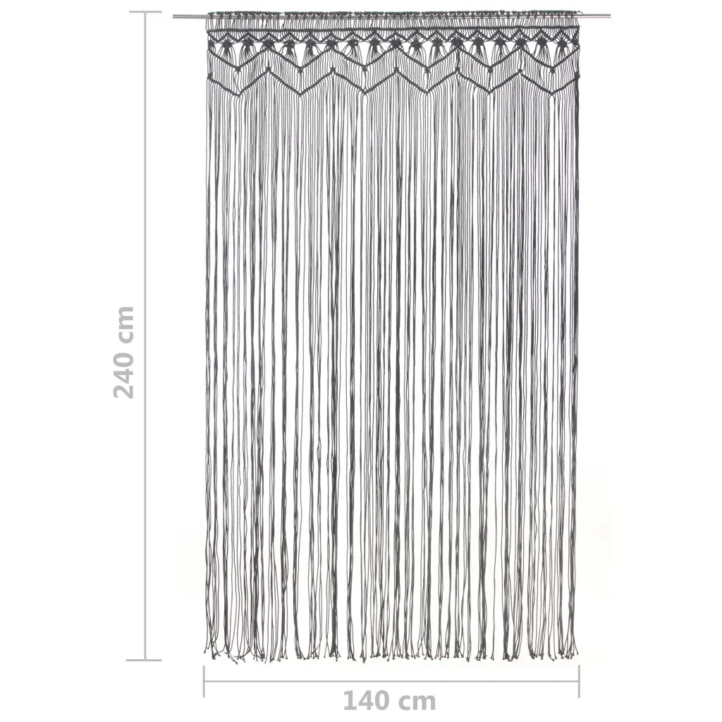 Tenda Macramè Antracite 140x240 cm in Cotone 323994