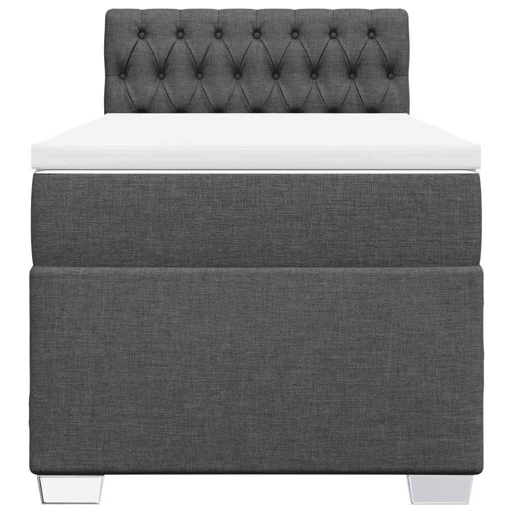 vidaXL Giroletto a Molle con Materasso Grigio Scuro 100x200 cm Tessuto