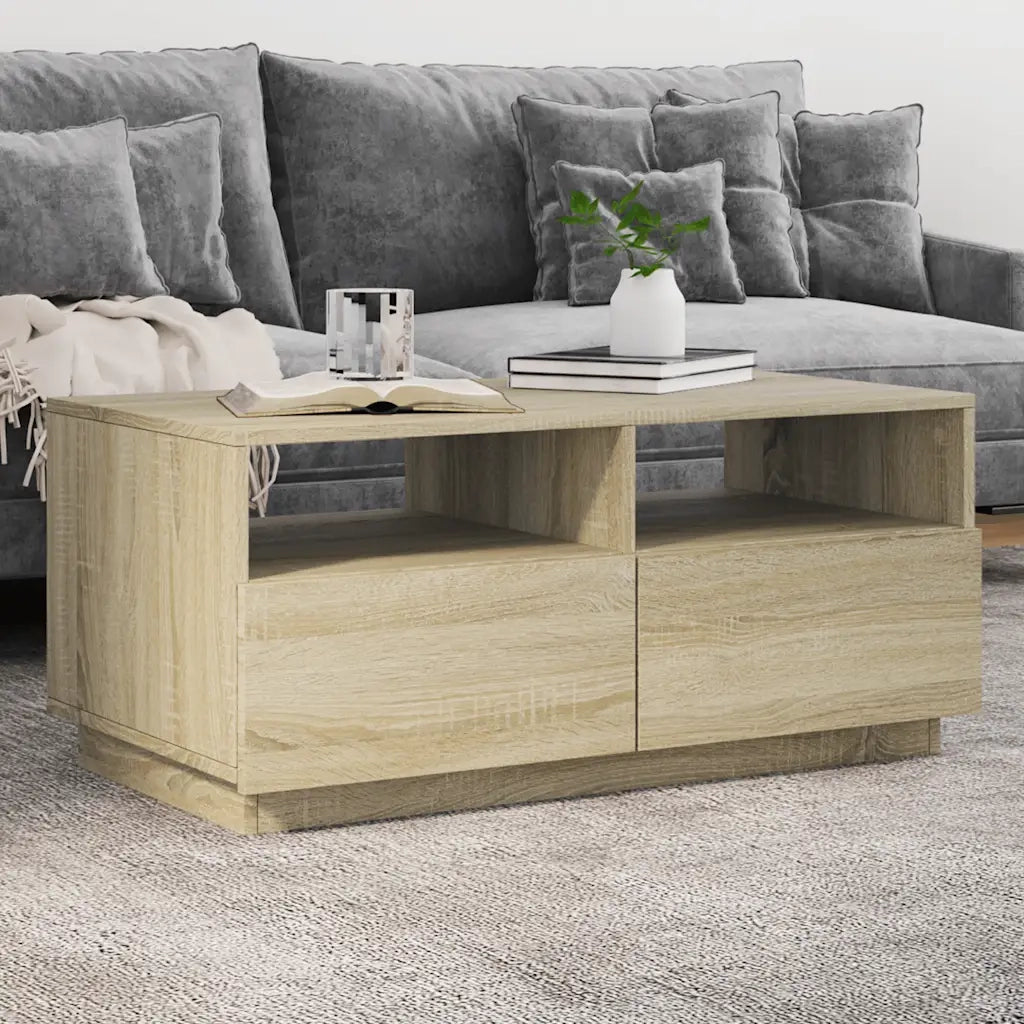 Tavolino da salotto | Tavolino da caff¨¨ | Tavolino da Soggiorno Gambe in Metallo Rovere Sonoma 90x49x40 cm