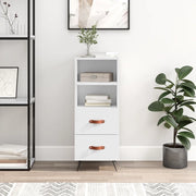 Credenza-Buffet-Armadio da cucina Bianco Lucido 34,5x34x90 cm in Legno Multistrato 954610