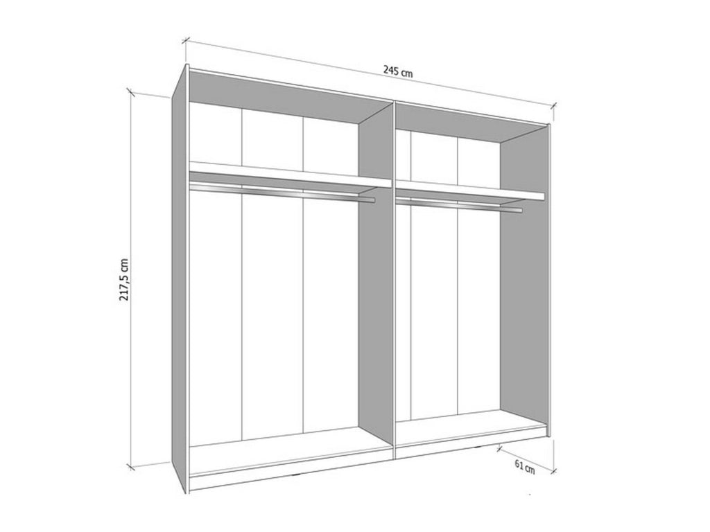 Armadio Camera da Letto Peio, Guardaroba Grande Appendiabiti, 245x217.5h cm Marrone Rovere Nodi
