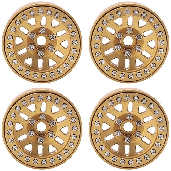 Pneumatici da Terra di Alta Qualità in Acciaio - Beadlock Pneumatici da Terra - Pacchetto da 4 - Adatto per Axial SCX10/D110 - Duraturo - Migliora le Prestazioni - Ruote RC